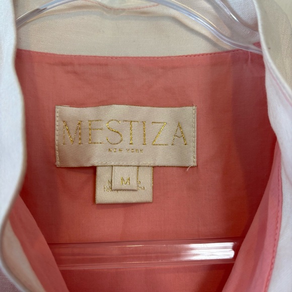 Mestiza New York Elliana linen blend ombre embroidered palm tree midi dress - Picture 6 of 10